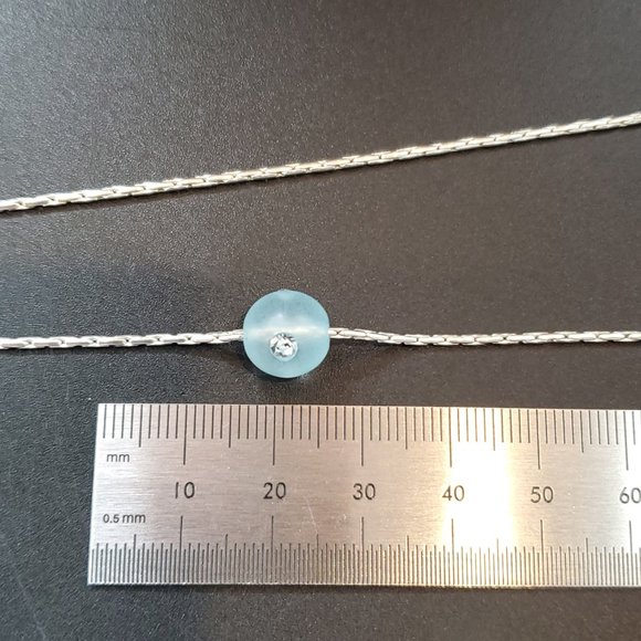 16 Inch Sterling Silver Crystal Necklace - Picture 4 of 5